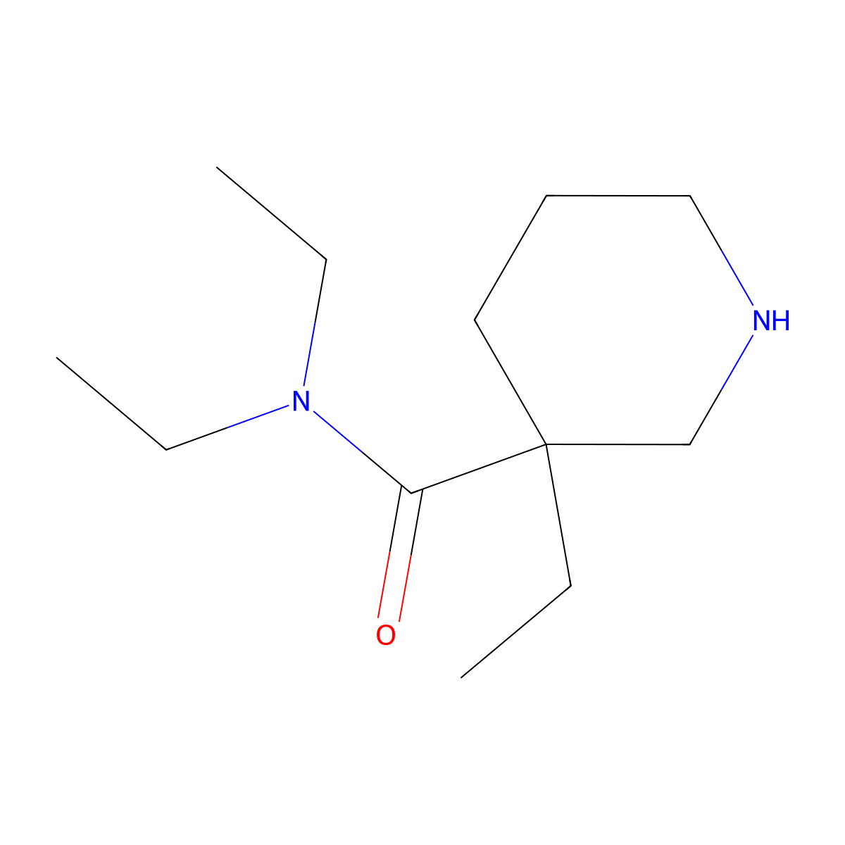 N,N,3-triethylpiperidine-3-carboxamide molecular structure, CAS 1339409-67-4