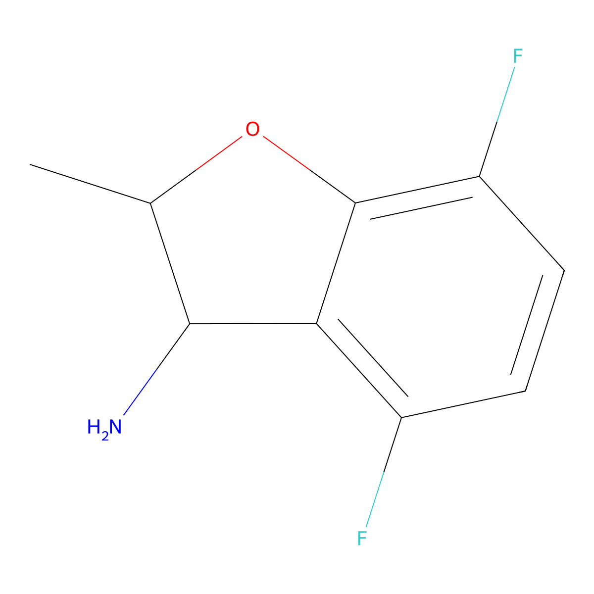 4,7-Difluoro-2-methyl-2,3-dihydro-1-benzofuran-3-amine molecular structure, CAS 1339409-82-3