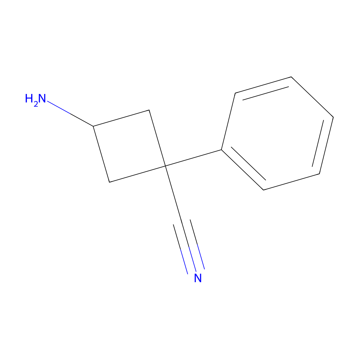3-Amino-1-phenylcyclobutanecarbonitrile molecular structure, CAS 1339410-40-0