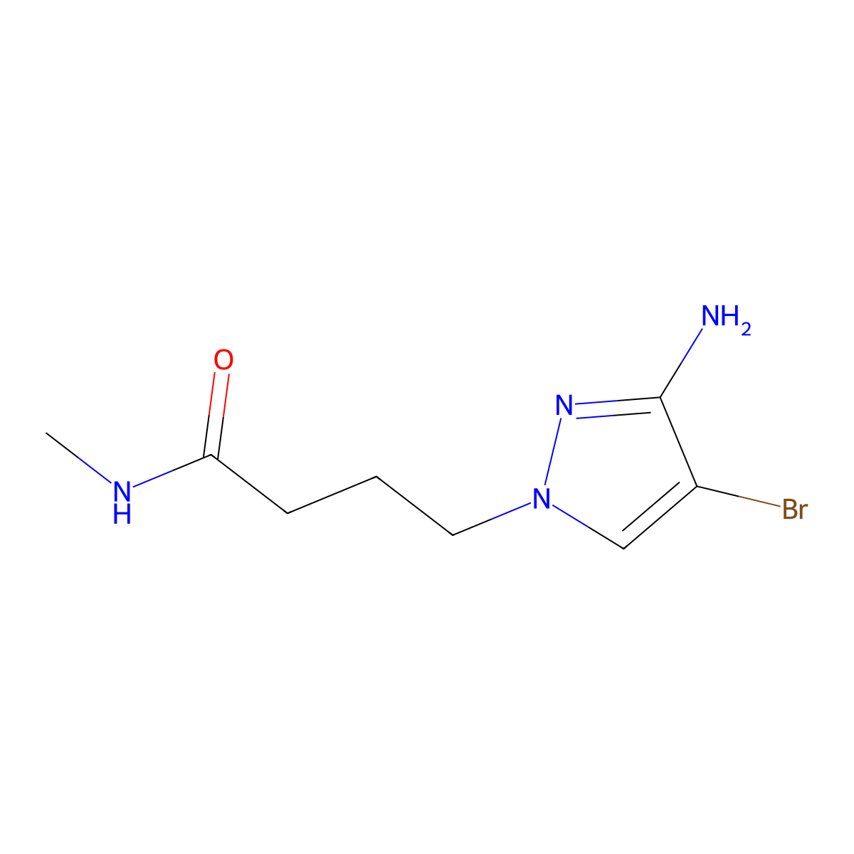 4-(3-Amino-4-bromo-1h-pyrazol-1-yl)-N-methylbutanamide molecular structure, CAS 1339412-35-9