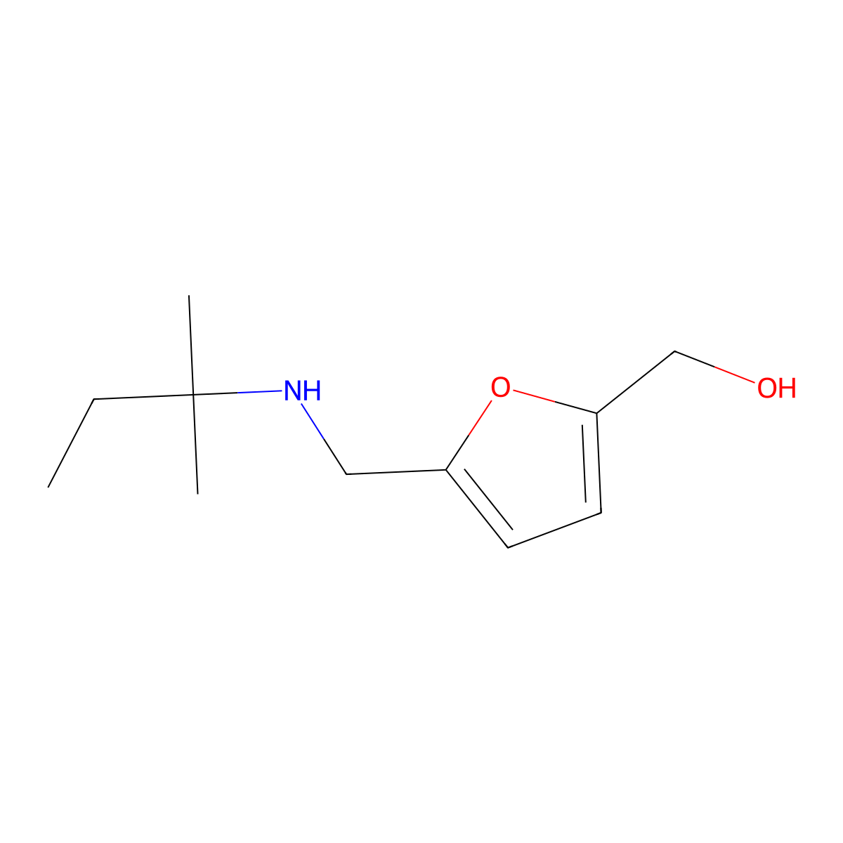 (5-{[(2-Methylbutan-2-yl)amino]methyl}furan-2-yl)methanol molecular structure, CAS 1339414-20-8