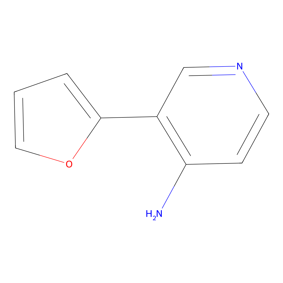 4-Amino-3-(2-furyl)pyridine molecular structure, CAS 1339414-96-8