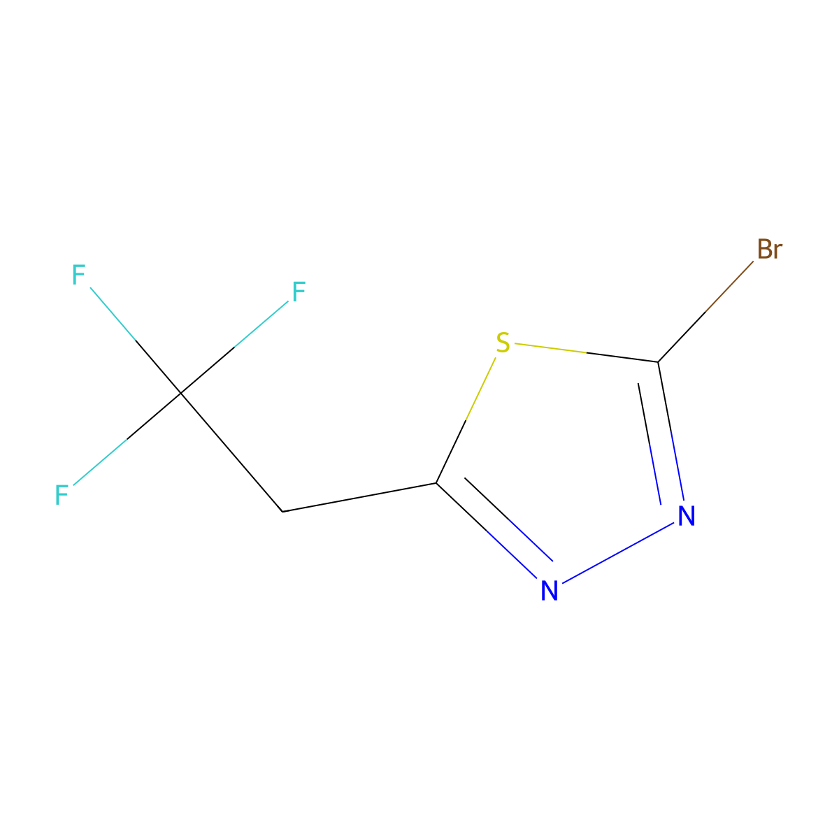 2-Bromo-5-(2,2,2-trifluoroethyl)-1,3,4-thiadiazole molecular structure, CAS 1339415-01-8