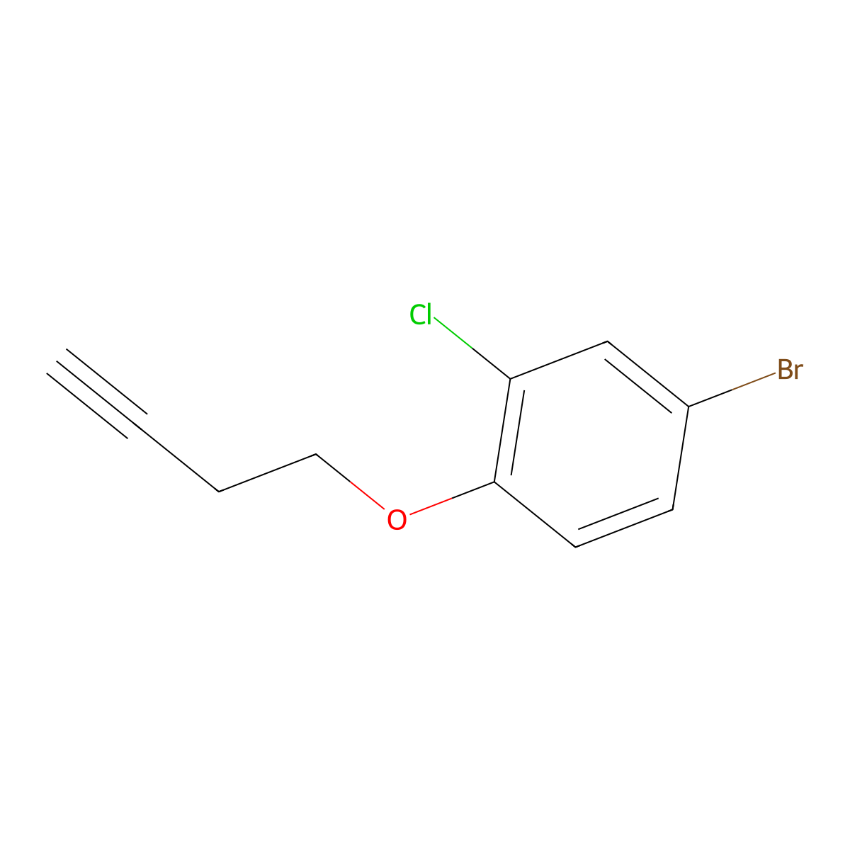 4-Bromo-1-(but-3-yn-1-yloxy)-2-chlorobenzene molecular structure, CAS 1339417-07-0
