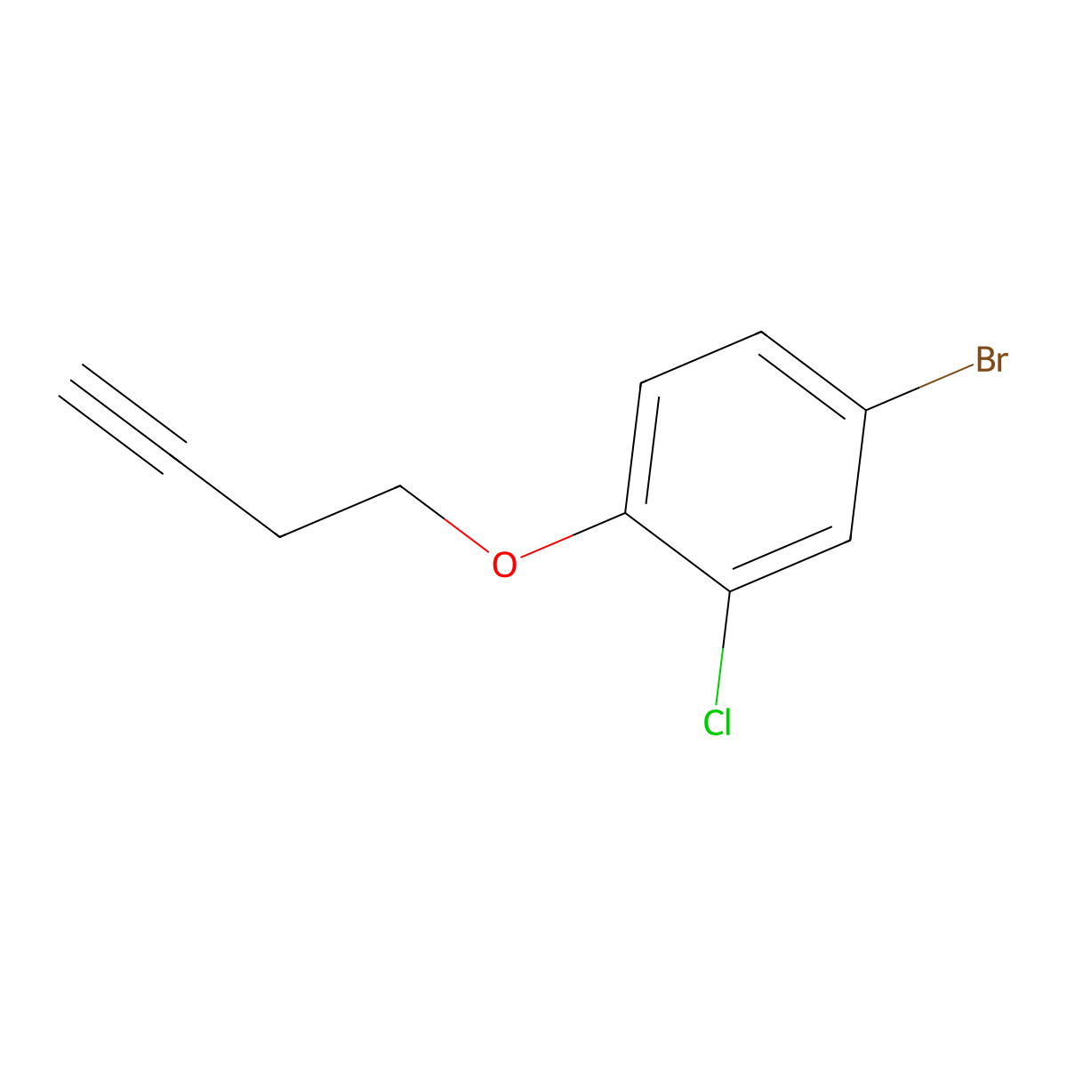 4-Bromo-1-(but-3-yn-1-yloxy)-2-chlorobenzene molecular structure, CAS 1339417-07-0