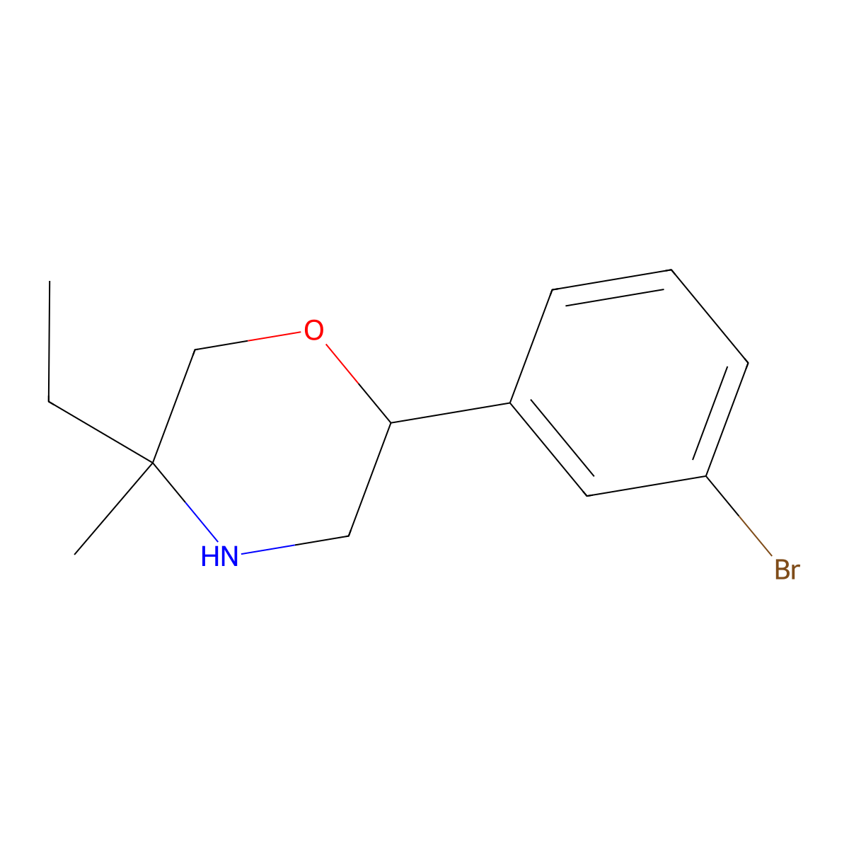 2-(3-Bromophenyl)-5-ethyl-5-methylmorpholine molecular structure, CAS 1339417-18-3