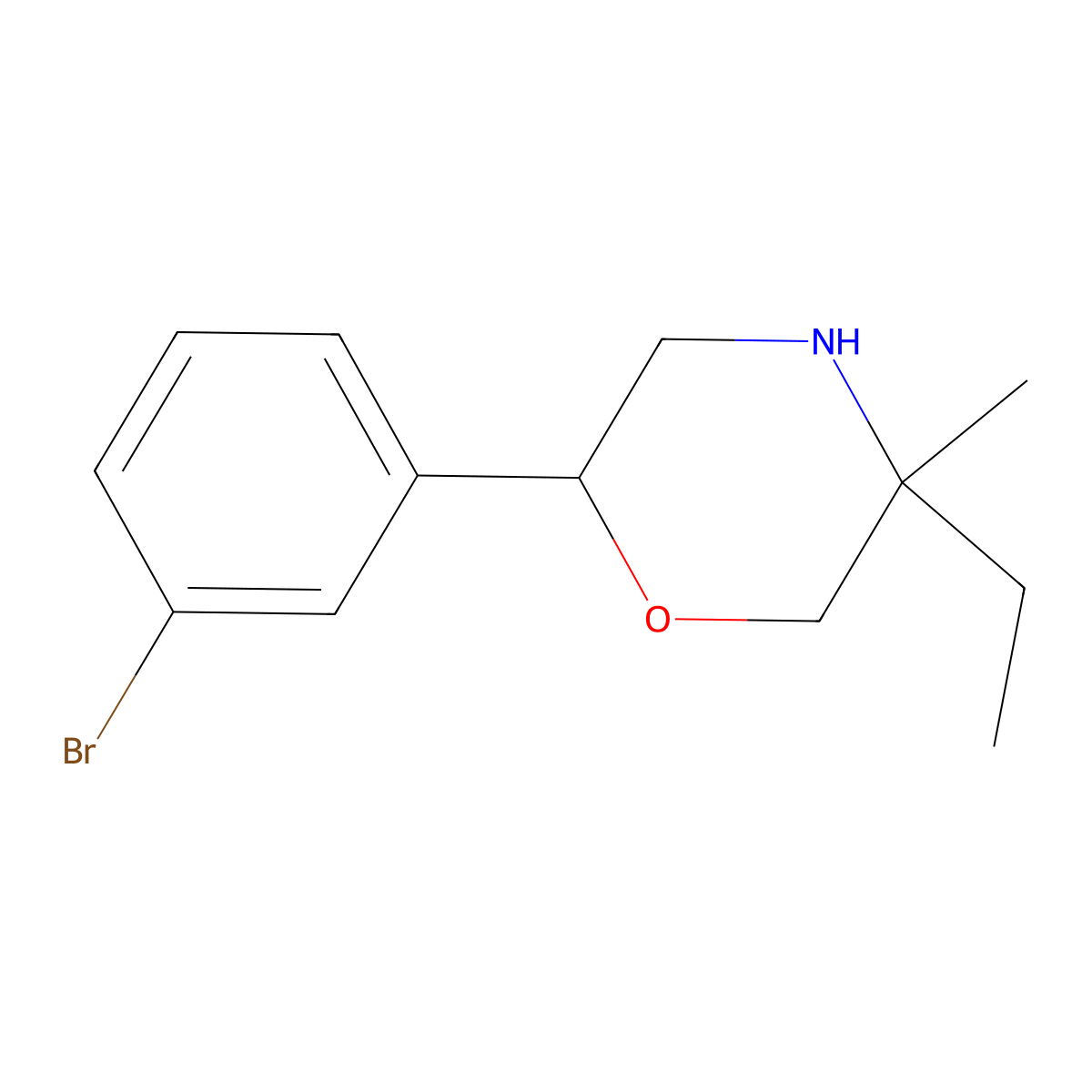 2-(3-Bromophenyl)-5-ethyl-5-methylmorpholine molecular structure, CAS 1339417-18-3