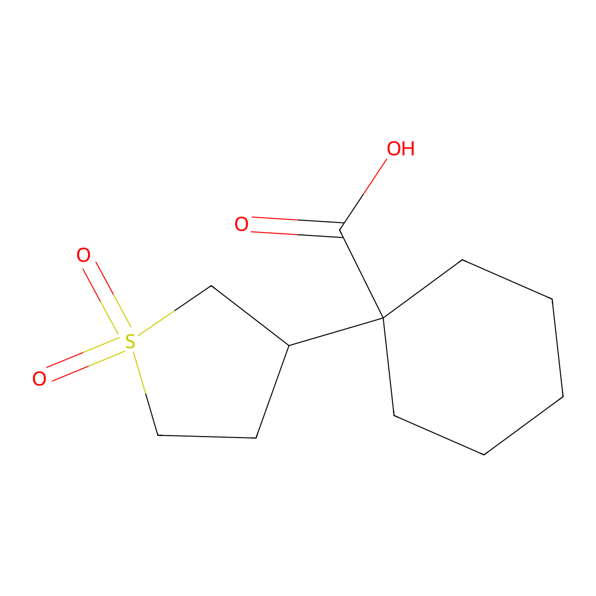 1-(1,1-Dioxidotetrahydrothiophen-3-yl)cyclohexane-1-carboxylic acid molecular structure, CAS 1339417-68-3