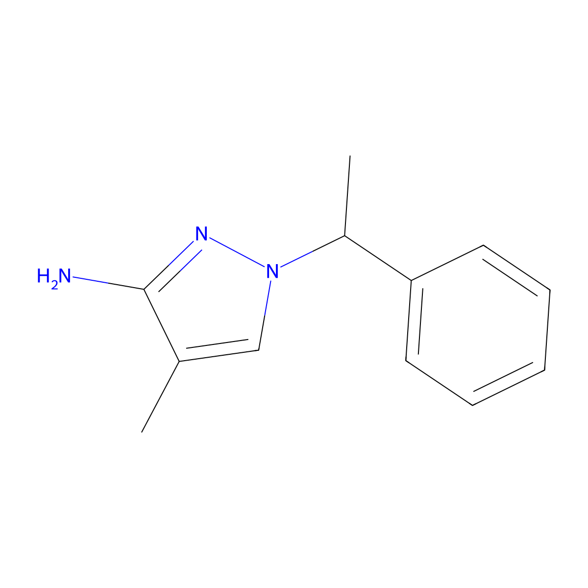 4-methyl-1-(1-phenylethyl)-1H-pyrazol-3-amine molecular structure, CAS 1339417-79-6