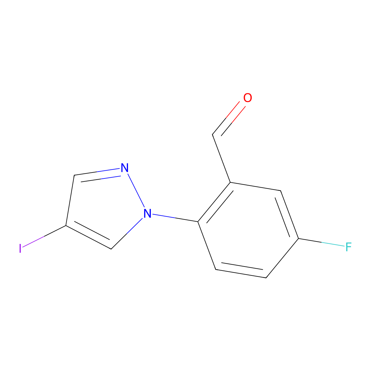 5-Fluoro-2-(4-iodo-1h-pyrazol-1-yl)benzaldehyde molecular structure, CAS 1339419-17-8
