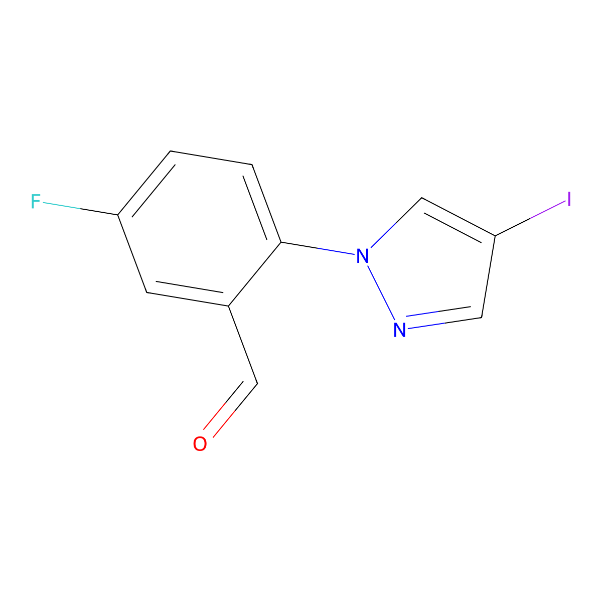 5-Fluoro-2-(4-iodo-1h-pyrazol-1-yl)benzaldehyde molecular structure, CAS 1339419-17-8