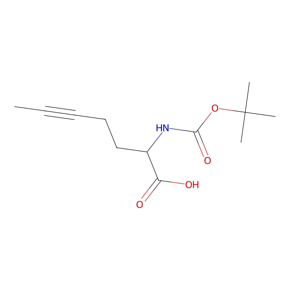 (2S)-2-{[(tert-butoxy)carbonyl]amino}hept-5-ynoic acid molecular structure, CAS 133942-38-8