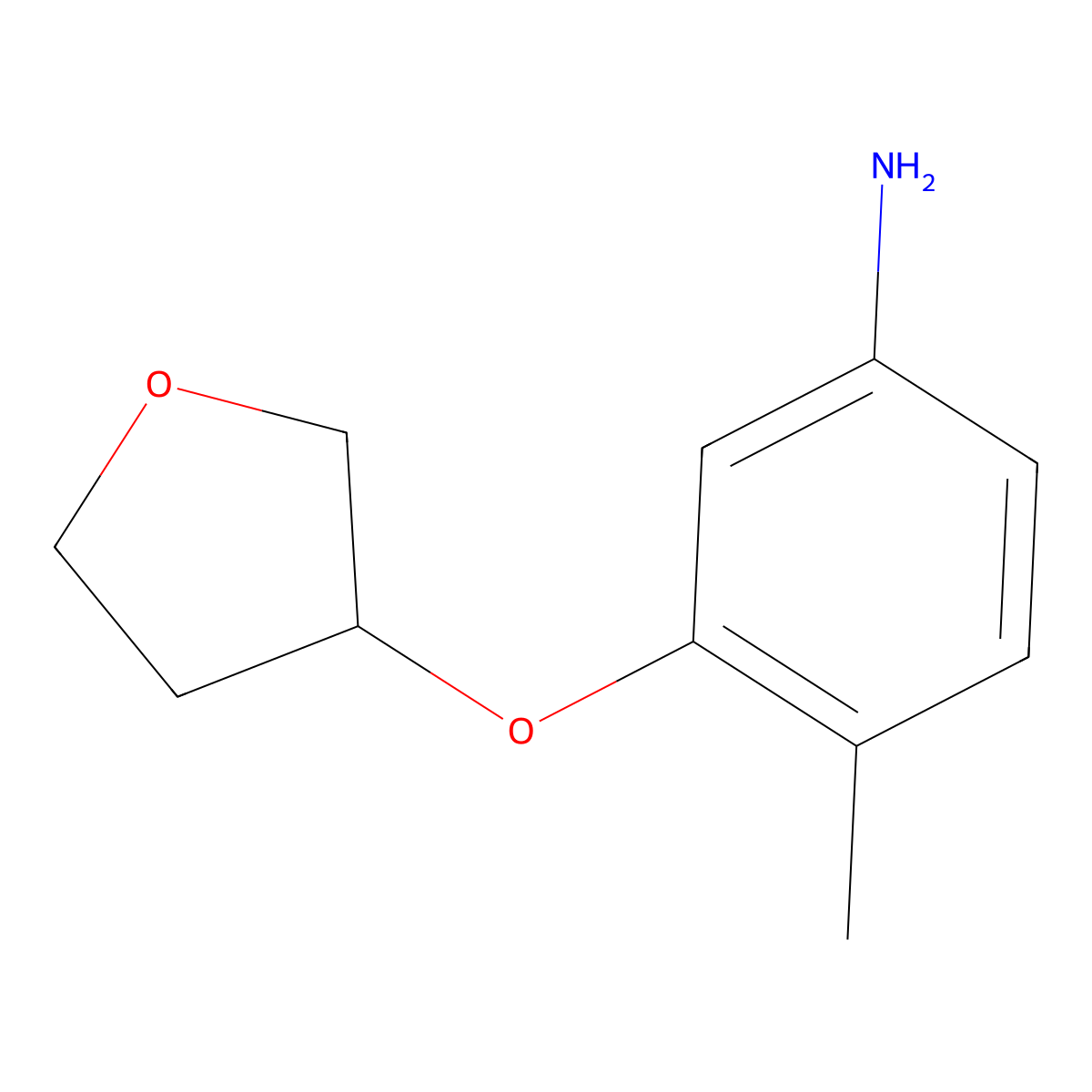 4-Methyl-3-(oxolan-3-yloxy)aniline molecular structure, CAS 1339420-36-8