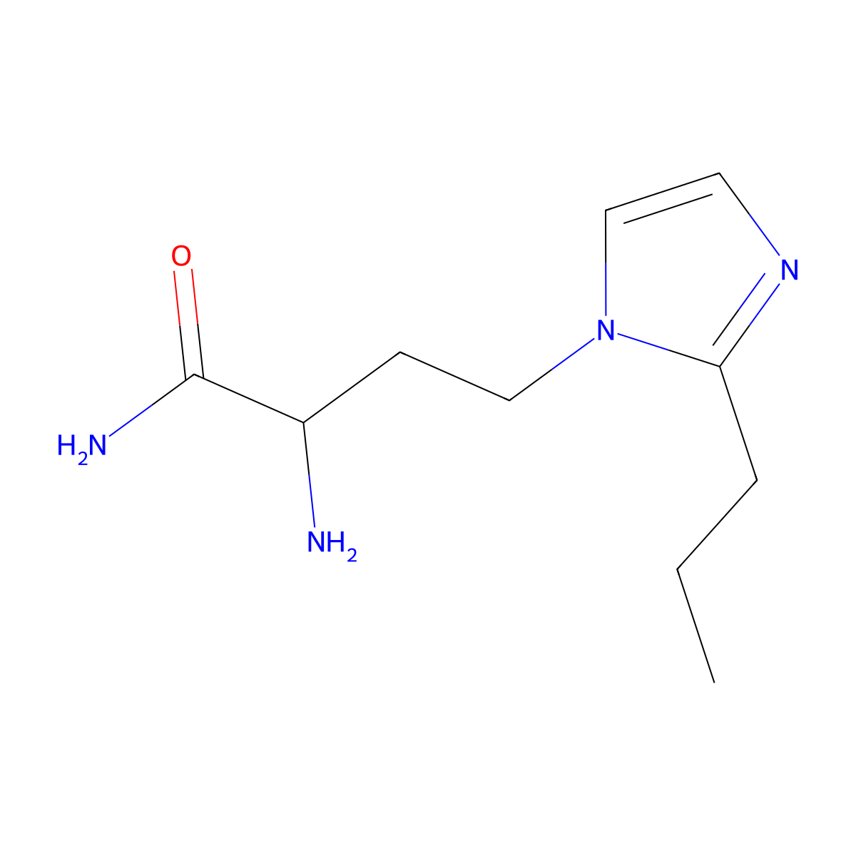 2-Amino-4-(2-propyl-1h-imidazol-1-yl)butanamide molecular structure, CAS 1339420-59-5