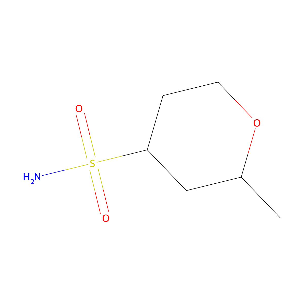 2-Methyloxane-4-sulfonamide molecular structure, CAS 1339422-20-6