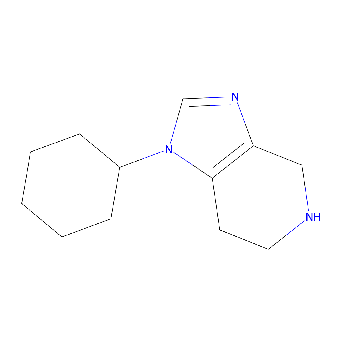 1-cyclohexyl-1H,4H,5H,6H,7H-imidazo[4,5-c]pyridine molecular structure, CAS 1339422-40-0
