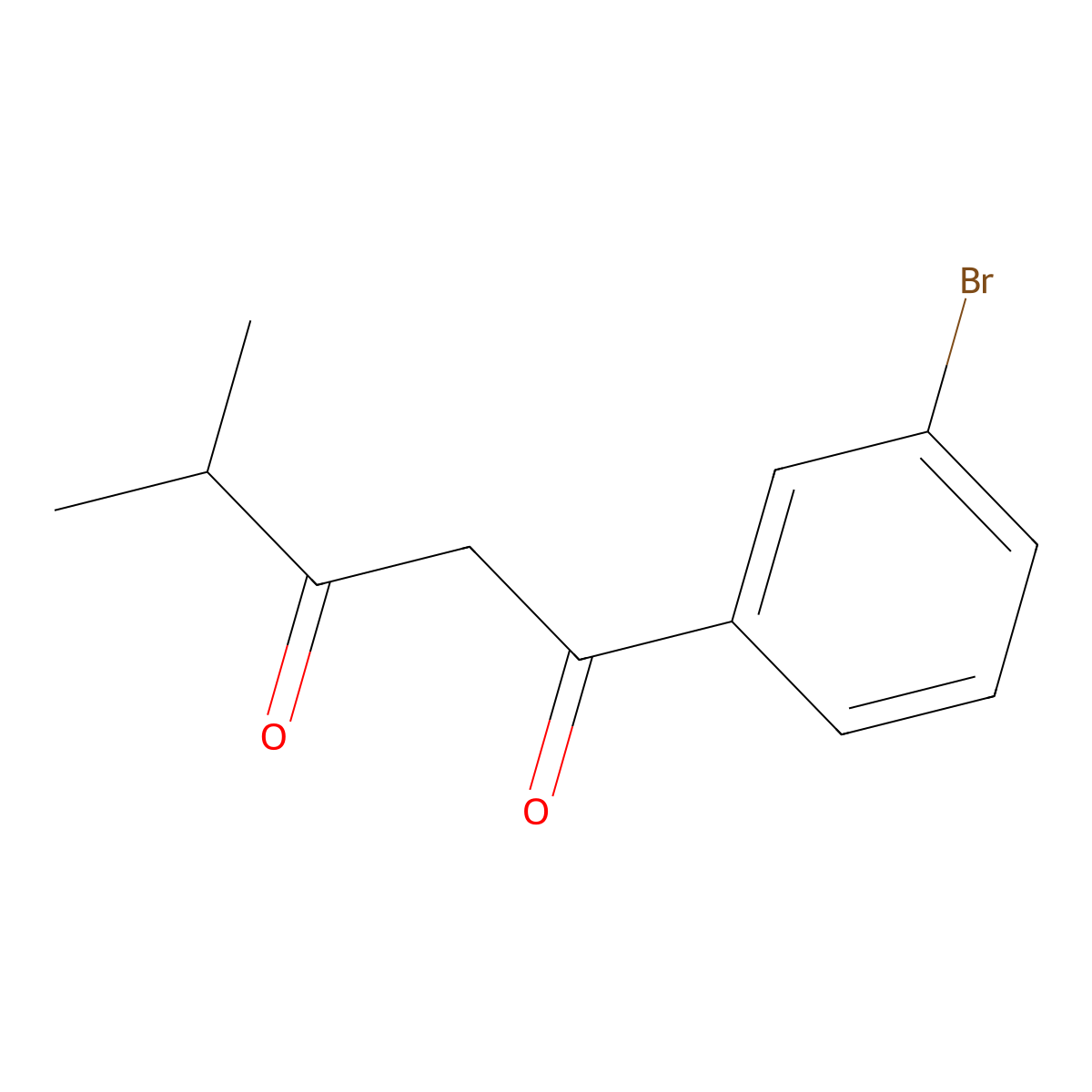 1-(3-Bromophenyl)-4-methylpentane-1,3-dione molecular structure, CAS 1339424-68-8