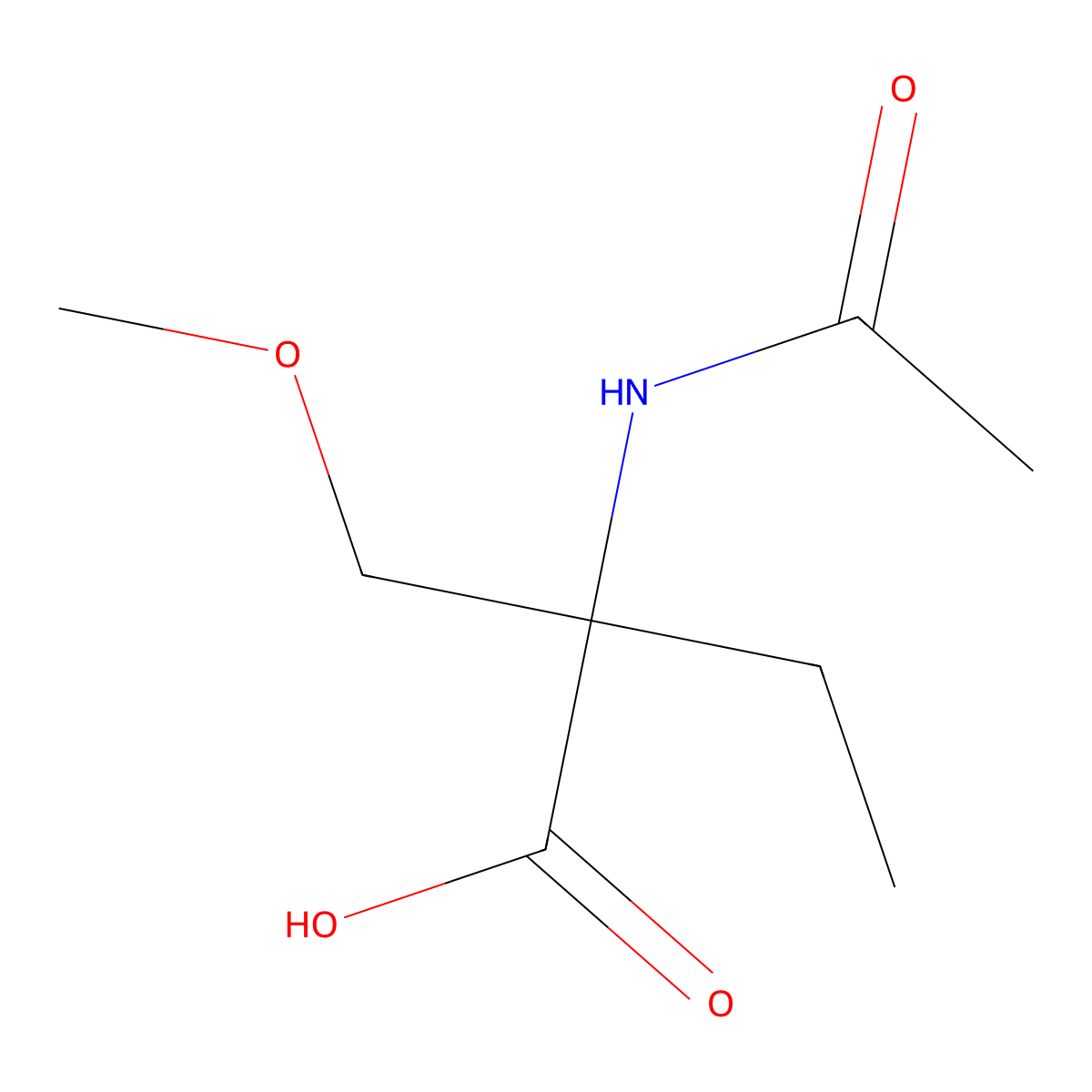 2-Acetamido-2-(methoxymethyl)butanoic acid molecular structure, CAS 1339425-73-8