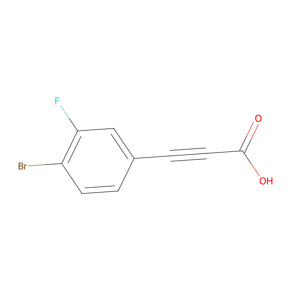 3-(4-Bromo-3-fluorophenyl)propiolic acid molecular structure, CAS 1339425-98-7
