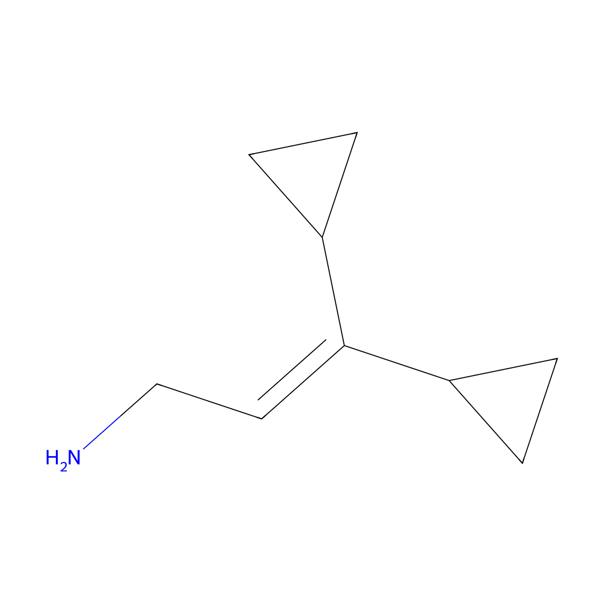 3,3-Dicyclopropylprop-2-en-1-amine molecular structure, CAS 1339427-00-7