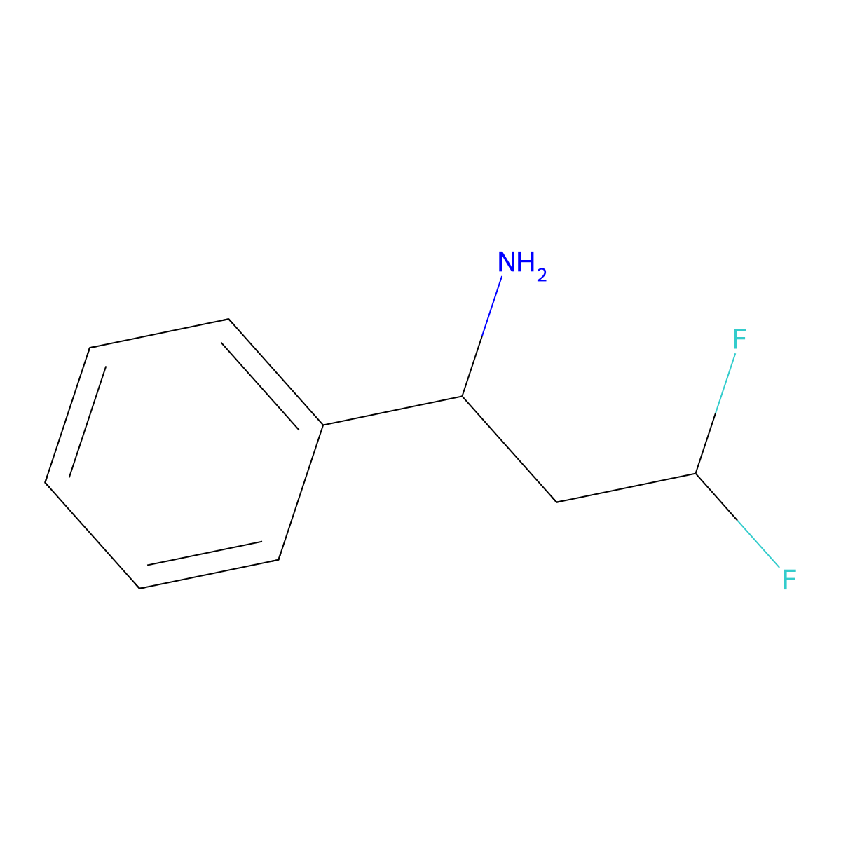 3,3-Difluoro-1-phenylpropan-1-amine molecular structure, CAS 1339427-03-0