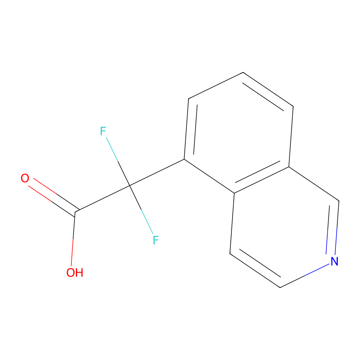 2,2-Difluoro-2-(isoquinolin-5-yl)acetic acid molecular structure, CAS 1339428-68-0