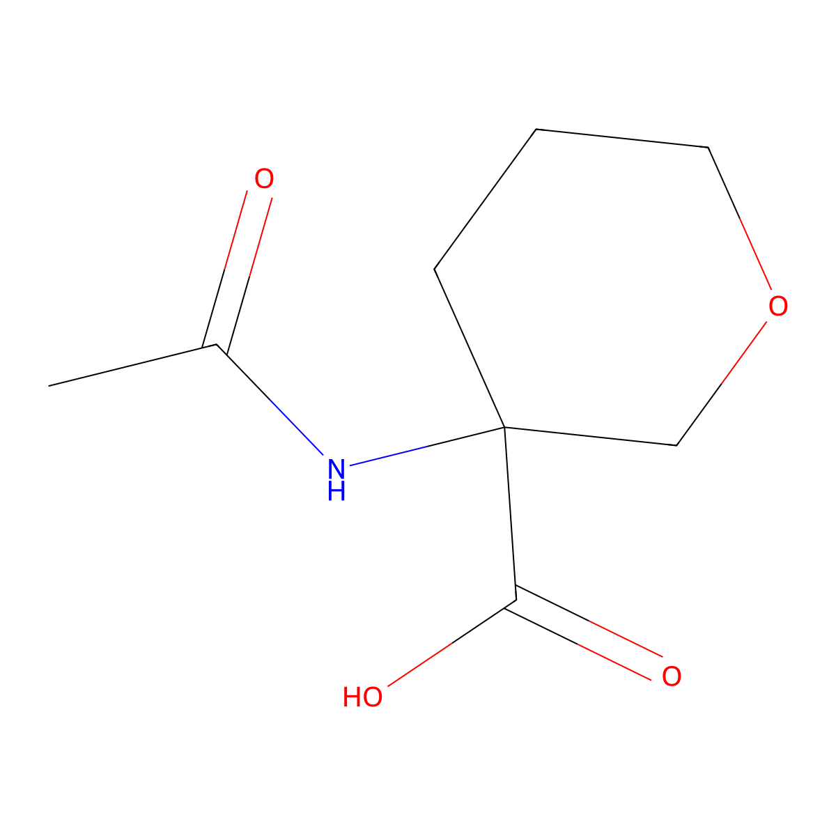 3-Acetamidooxane-3-carboxylic acid molecular structure, CAS 1339430-15-7