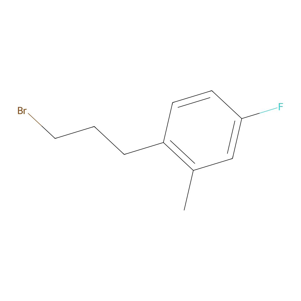 1-(3-Bromopropyl)-4-fluoro-2-methylbenzene molecular structure, CAS 1339430-36-2