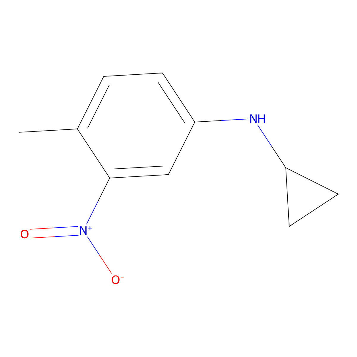 Cyclopropyl-(4-methyl-3-nitro-phenyl)-amine molecular structure, CAS 1339432-84-6