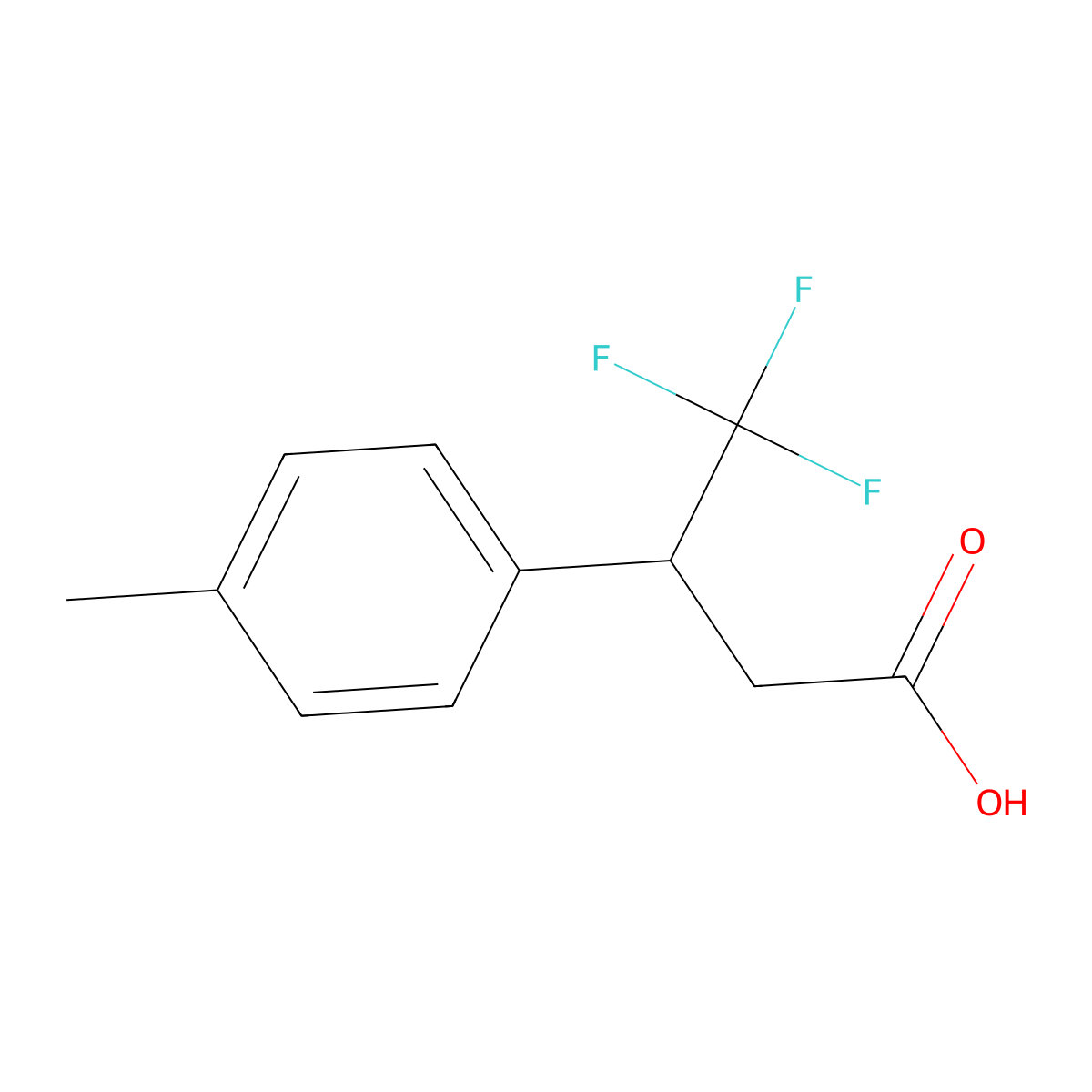 4,4,4-Trifluoro-3-(p-tolyl)butanoic acid molecular structure, CAS 1339436-20-2