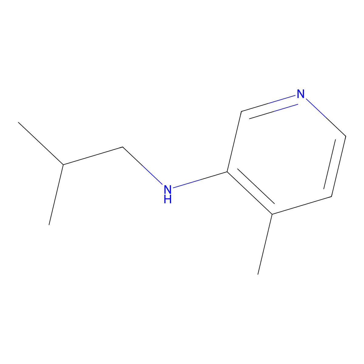4-methyl-N-(2-methylpropyl)pyridin-3-amine molecular structure, CAS 1339436-54-2
