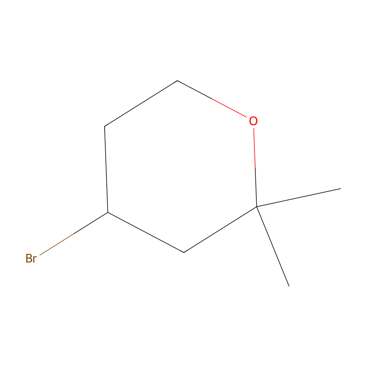 4-Bromo-2,2-dimethyloxane molecular structure, CAS 1339437-32-9