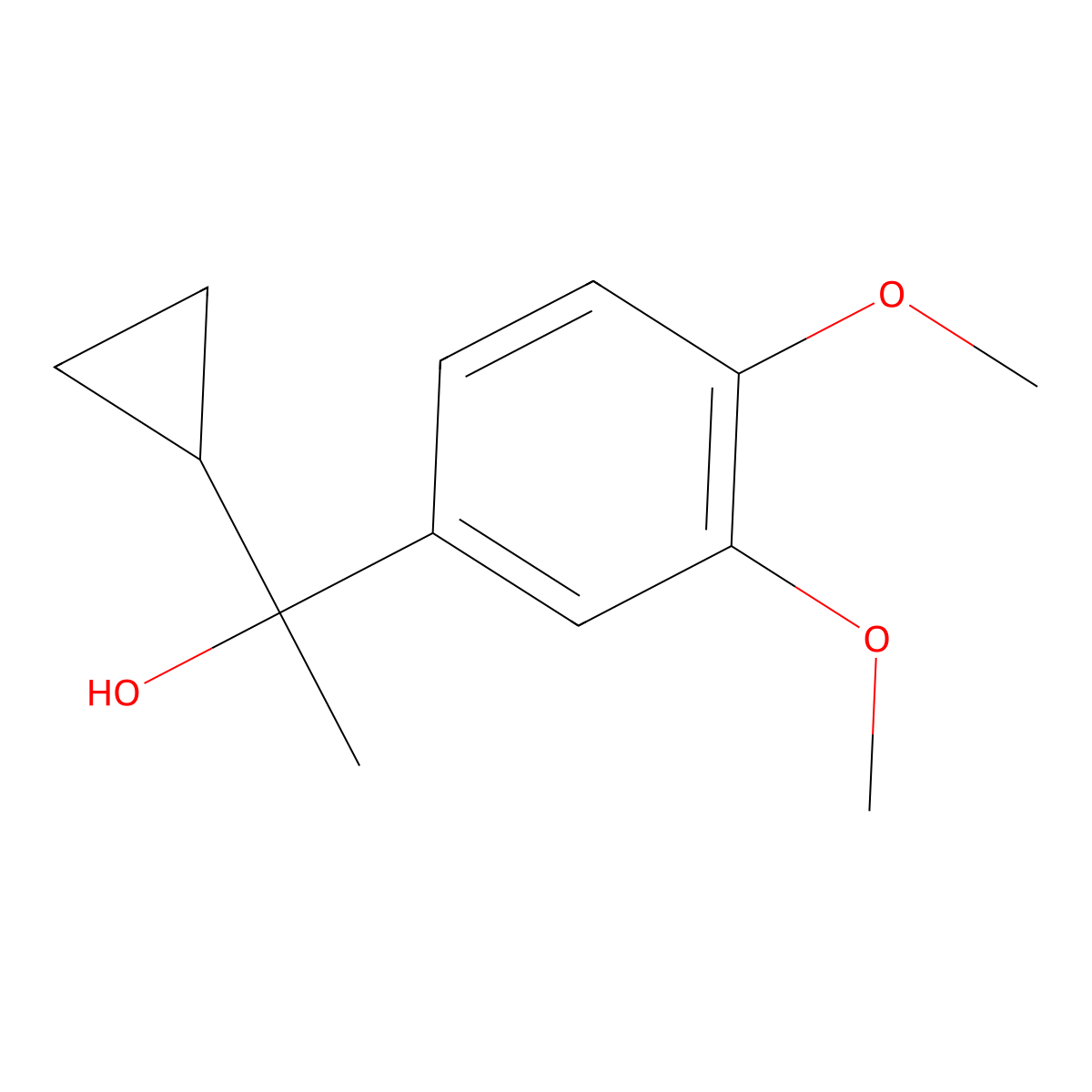 1-Cyclopropyl-1-(3,4-dimethoxyphenyl)ethanol molecular structure, CAS 1339438-00-4