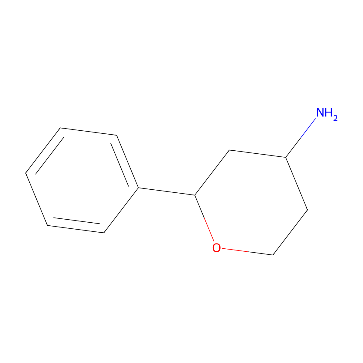 2-Phenyloxan-4-amine molecular structure, CAS 1339443-01-4