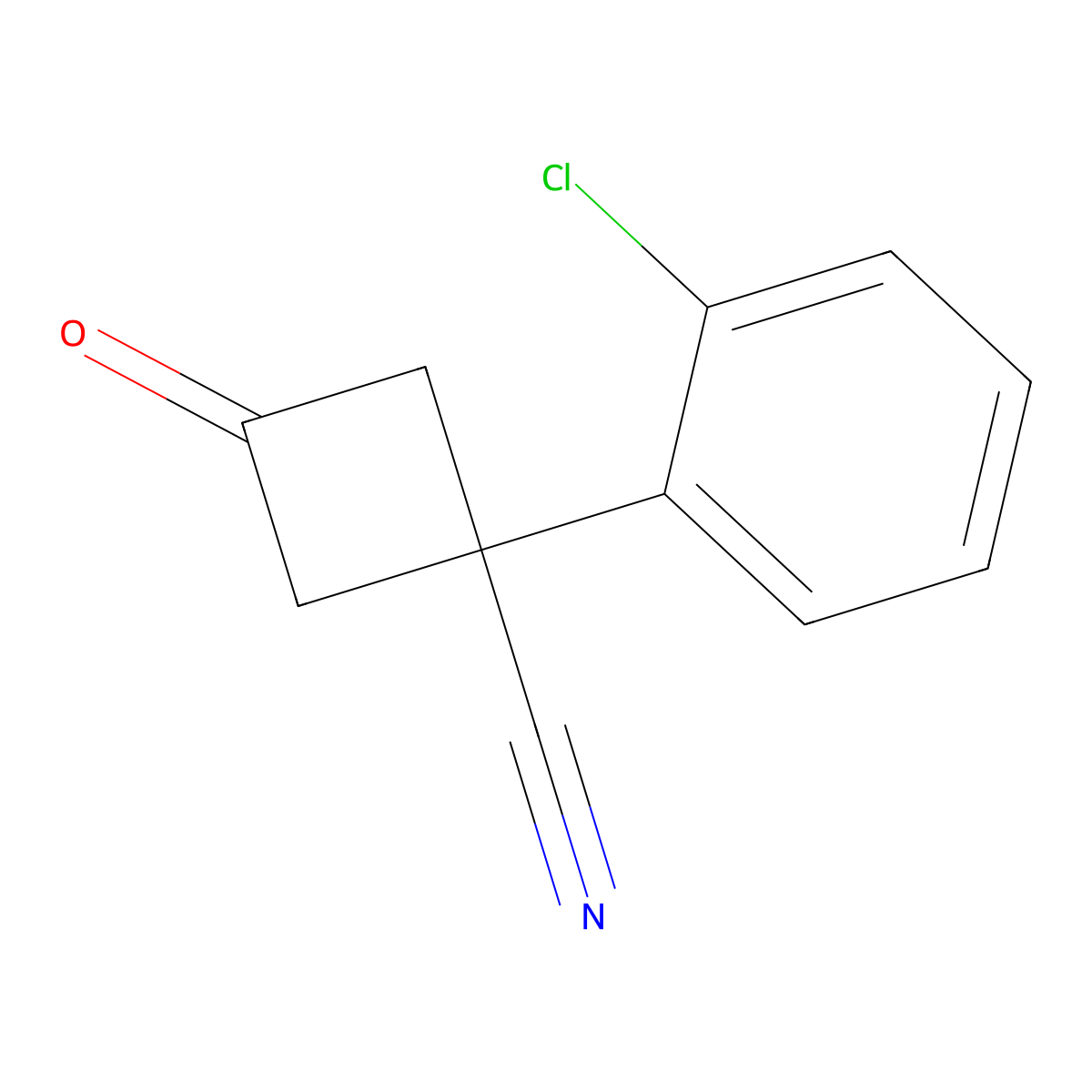 1-(2-Chlorophenyl)-3-oxocyclobutane-1-carbonitrile molecular structure, CAS 1339444-10-8