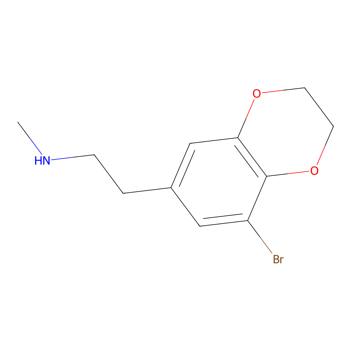 [2-(8-Bromo-2,3-dihydro-1,4-benzodioxin-6-yl)ethyl](methyl)amine molecular structure, CAS 1339444-18-6
