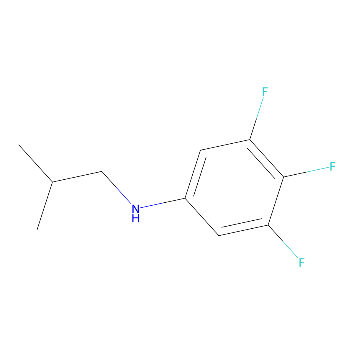 3,4,5-trifluoro-N-(2-methylpropyl)aniline molecular structure, CAS 1339444-40-4