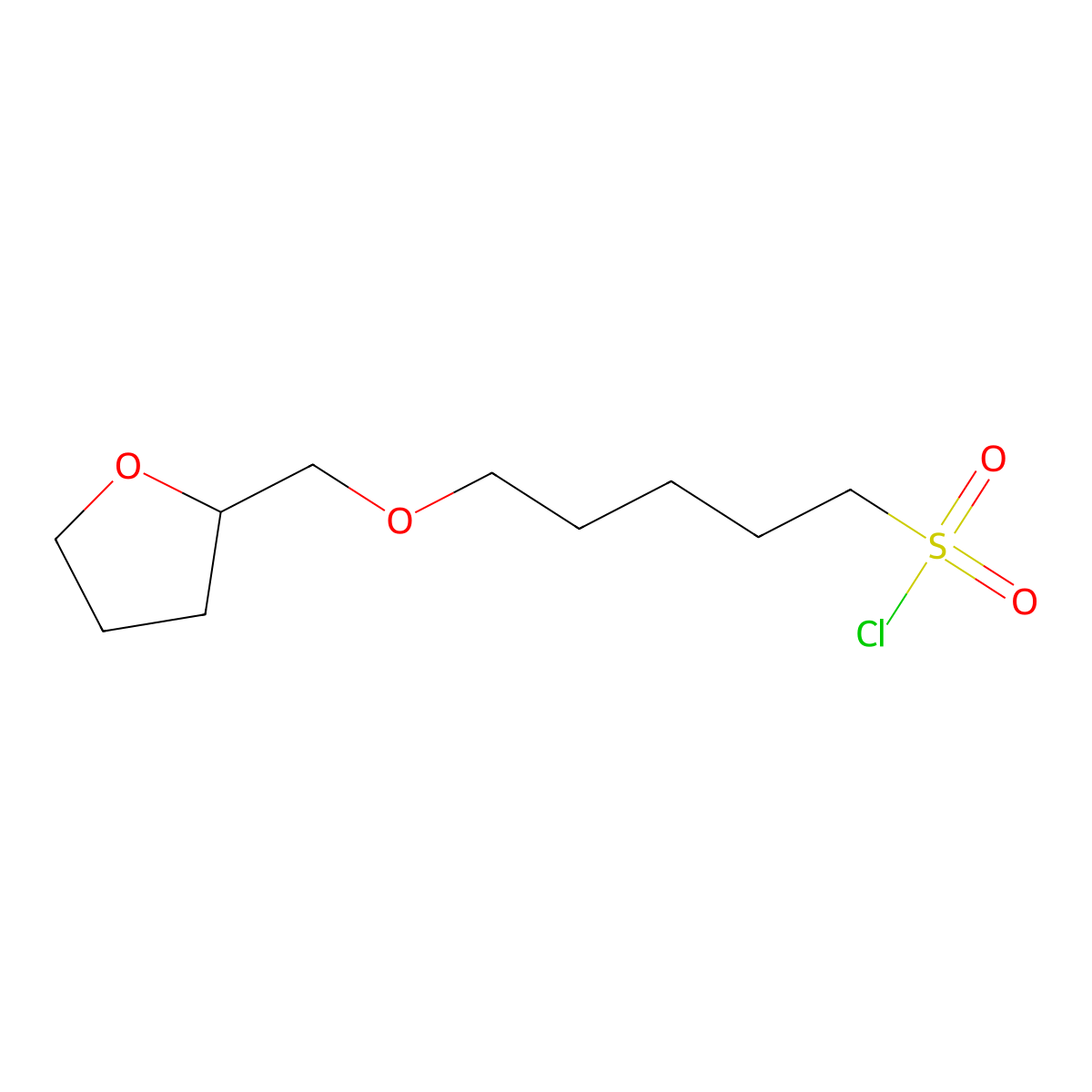 5-[(Oxolan-2-yl)methoxy]pentane-1-sulfonyl chloride molecular structure, CAS 1339444-62-0