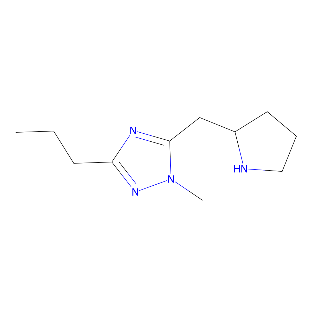 1-Methyl-3-propyl-5-(pyrrolidin-2-ylmethyl)-1h-1,2,4-triazole molecular structure, CAS 1339446-89-7