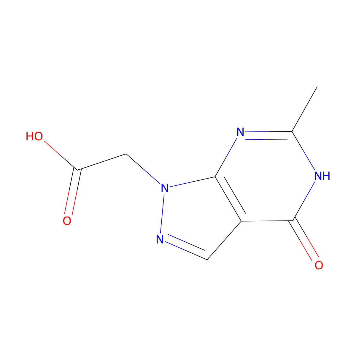 2-(6-Methyl-4-oxo-4,5-dihydro-1h-pyrazolo[3,4-d]pyrimidin-1-yl)acetic acid molecular structure, CAS 1339450-15-5