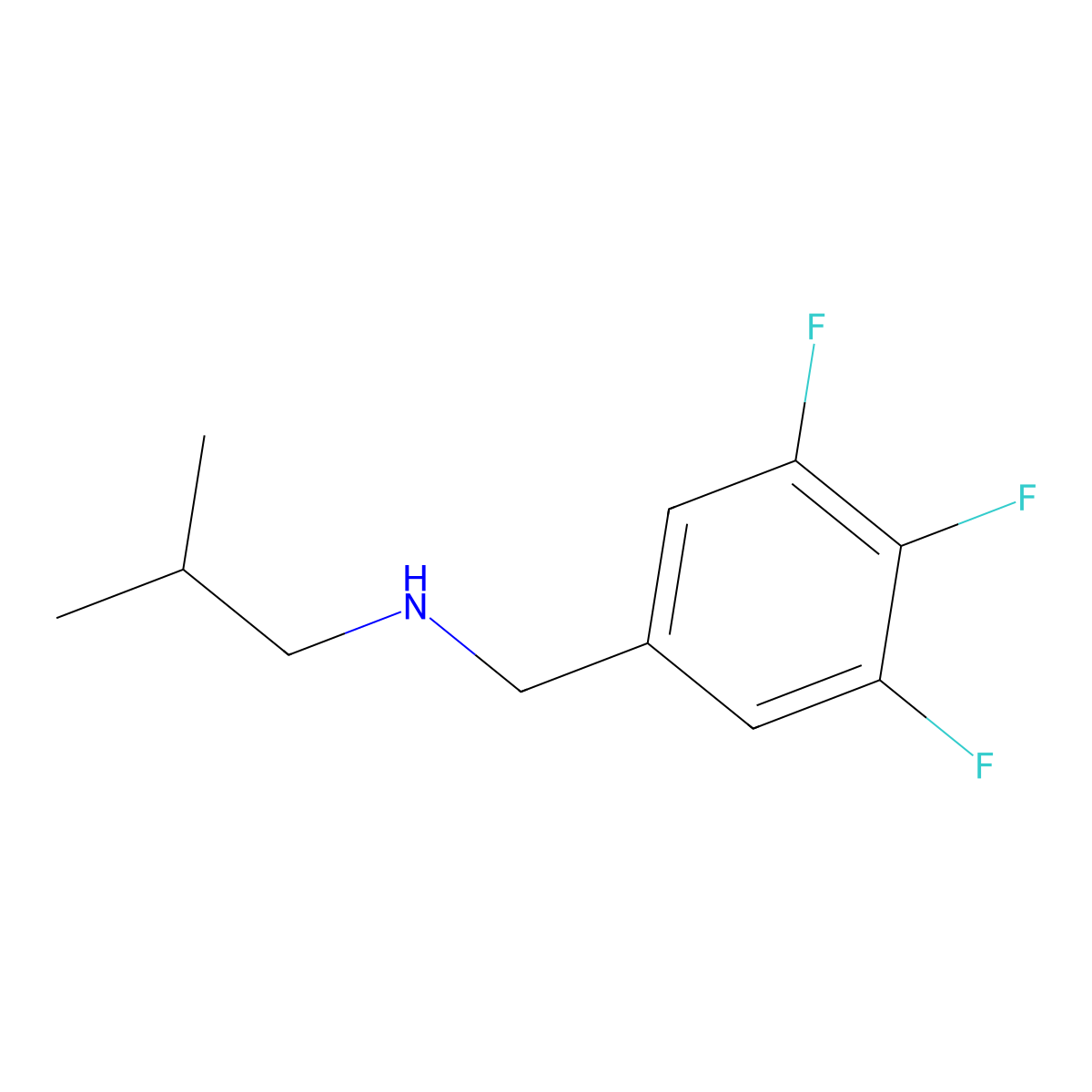 (2-Methylpropyl)[(3,4,5-trifluorophenyl)methyl]amine molecular structure, CAS 1339450-49-5