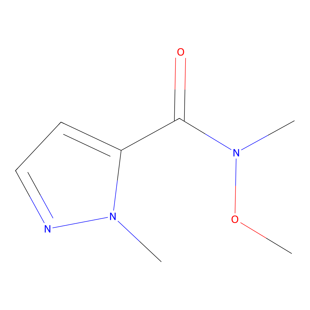 N-methoxy-N,1-dimethyl-1H-pyrazole-5-carboxamide molecular structure, CAS 1339452-16-2