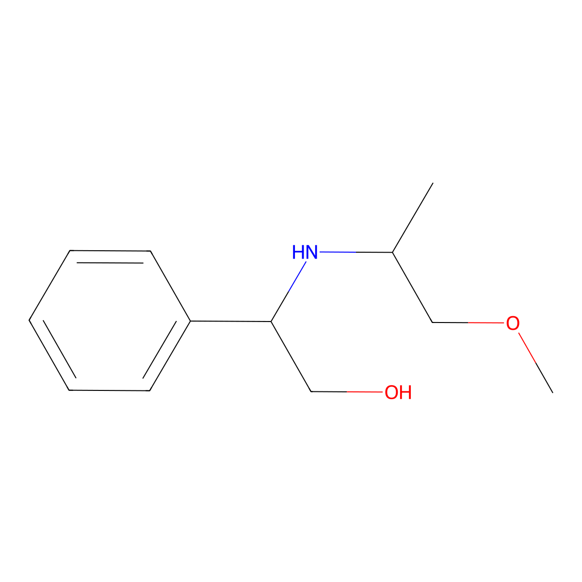 2-[(1-Methoxypropan-2-yl)amino]-2-phenylethan-1-ol molecular structure, CAS 1339452-59-3