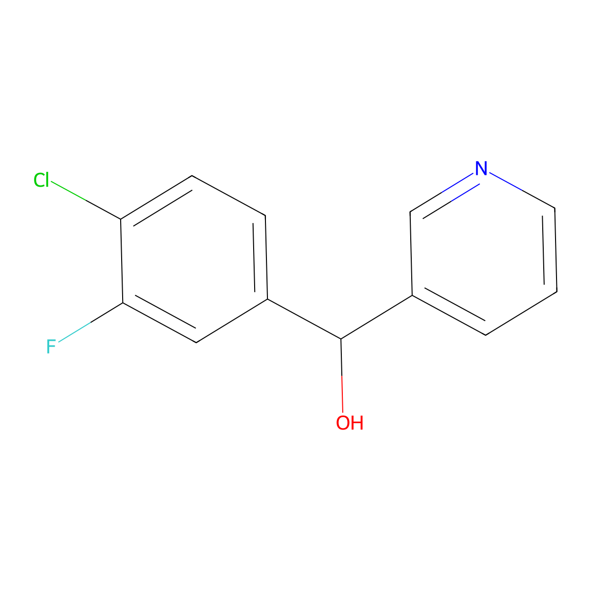 alpha-(4-Chloro-3-fluorophenyl)-3-pyridinemethanol molecular structure, CAS 1339458-36-4