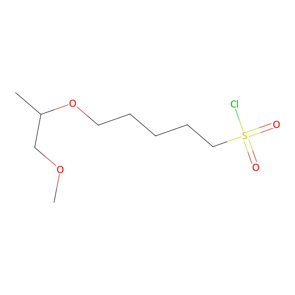 5-((1-Methoxypropan-2-yl)oxy)pentane-1-sulfonyl chloride molecular structure, CAS 1339460-13-7