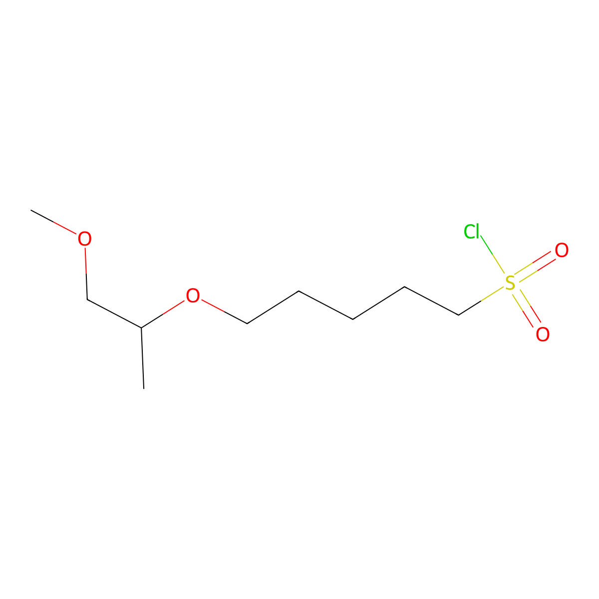 5-((1-Methoxypropan-2-yl)oxy)pentane-1-sulfonyl chloride molecular structure, CAS 1339460-13-7