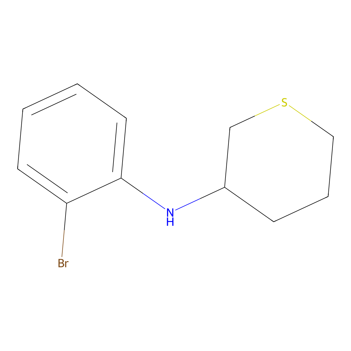 N-(2-bromophenyl)thian-3-amine molecular structure, CAS 1339461-80-1