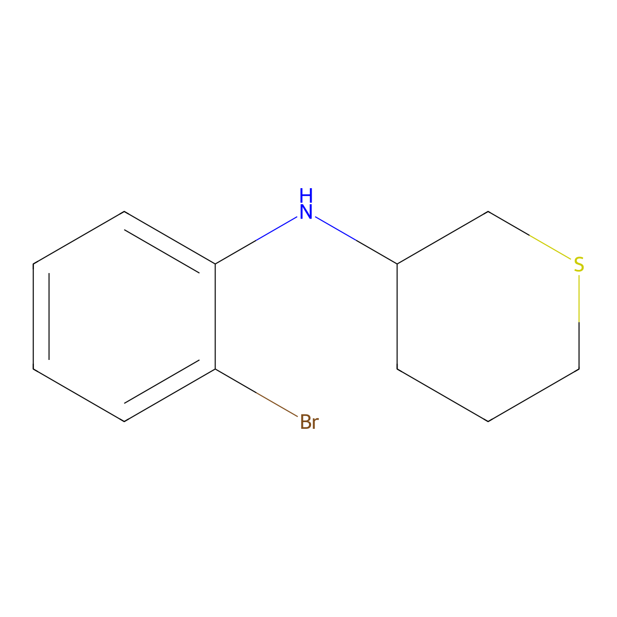 N-(2-bromophenyl)thian-3-amine molecular structure, CAS 1339461-80-1