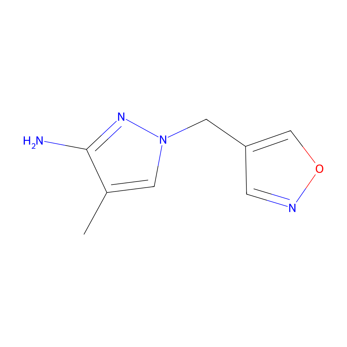 1-(Isoxazol-4-ylmethyl)-4-methyl-1h-pyrazol-3-amine molecular structure, CAS 1339462-46-2