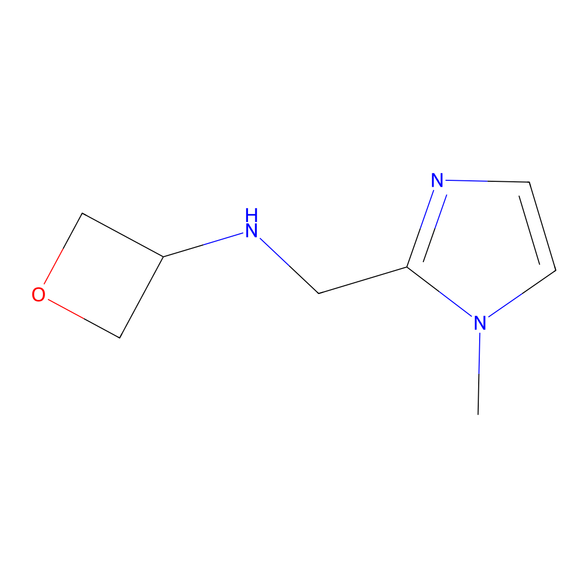 N-((1-Methyl-1H-imidazol-2-yl)methyl)oxetan-3-amine molecular structure, CAS 1339463-55-6